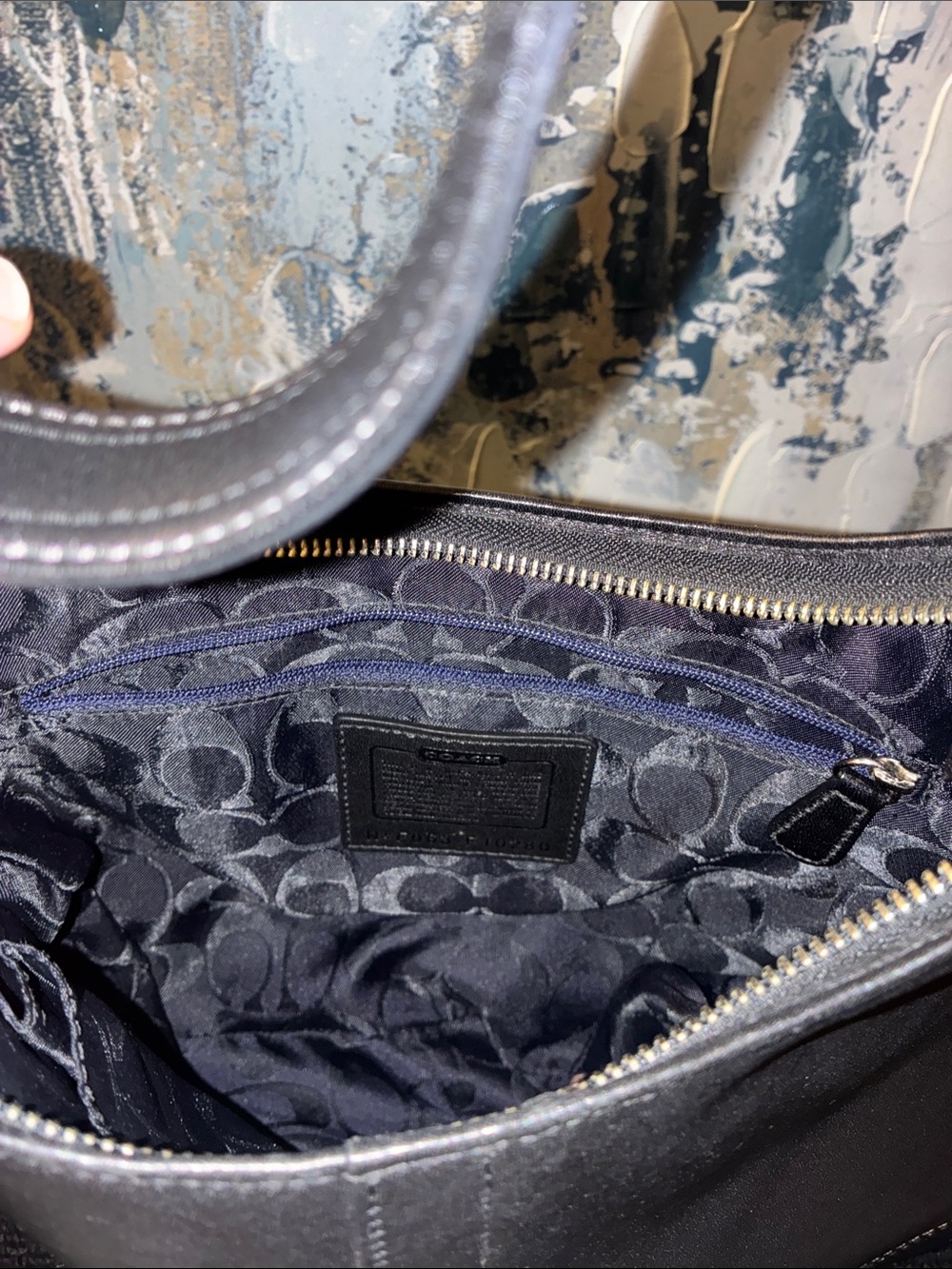EUC ! Y2K Coach Hampton HOBO Classic Black Leather Shoulder Bag 2006 - Picture 13 of 16
